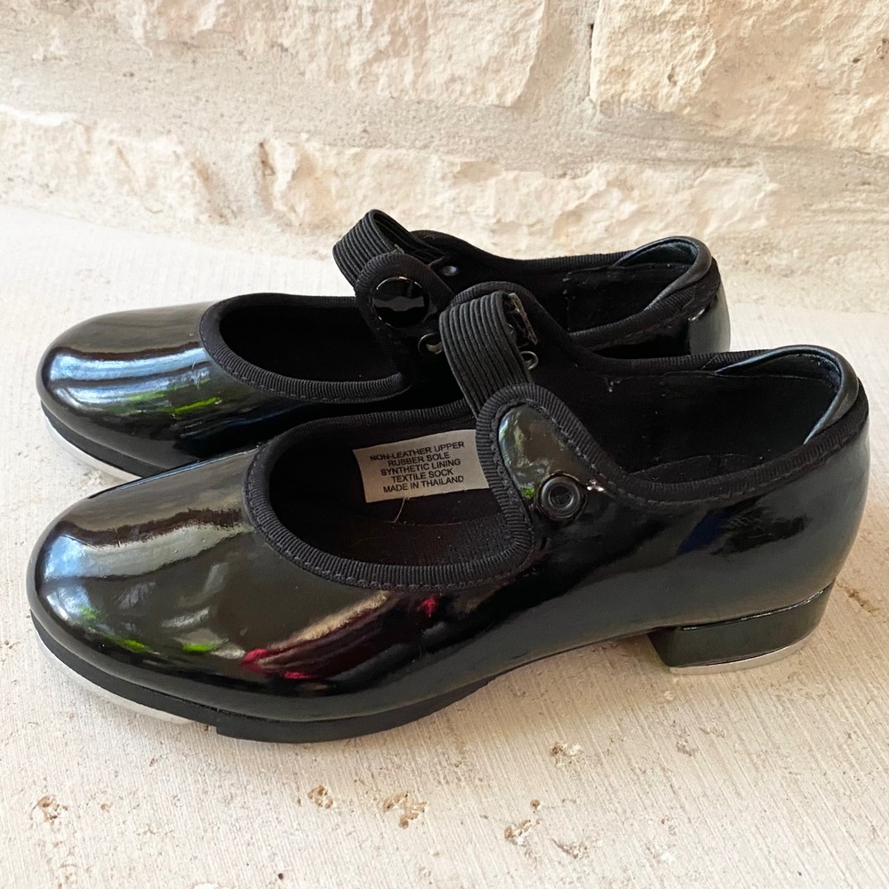 Bloch Black Patent Leather Tap Shoes Techno Tap 65K‎ Kids Size 10M Child